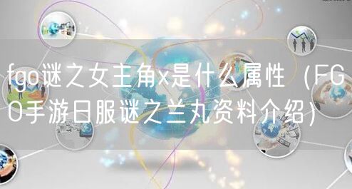fgo谜之女主角x是什么属性（FGO手游日服谜之兰丸资料介绍）