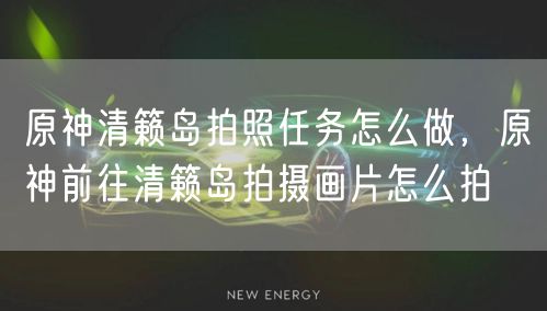 原神清籁岛拍照任务怎么做，原神前往清籁岛拍摄画片怎么拍