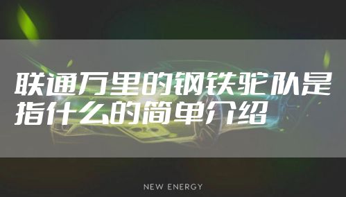 联通万里的钢铁驼队是指什么的简单介绍