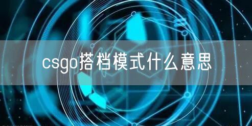 csgo搭档模式什么意思