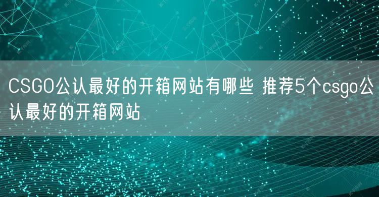 CSGO公认最好的开箱网站有哪些 推荐5个csgo公认最好的开箱网站