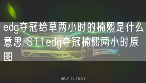 edg夺冠给草两小时的楠熙是什么意思 S11edg夺冠楠熙两小时原图