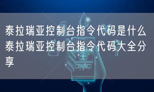 泰拉瑞亚控制台指令代码是什么 泰拉瑞亚控制台指令代码大全分享