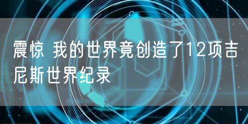 震惊 我的世界竟创造了12项吉尼斯世界纪录