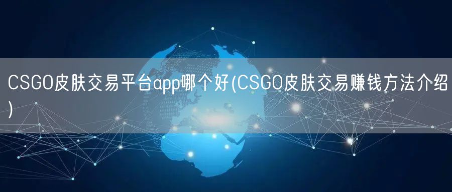 CSGO皮肤交易平台app哪个好(CSGO皮肤交易赚钱方法介绍)