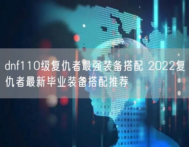 dnf110级复仇者最强装备搭配 2022复仇者最新毕业装备搭配推荐
