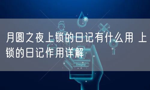 月圆之夜上锁的日记有什么用 上锁的日记作用详解
