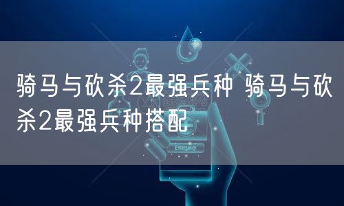 骑马与砍杀2最强兵种 骑马与砍杀2最强兵种搭配