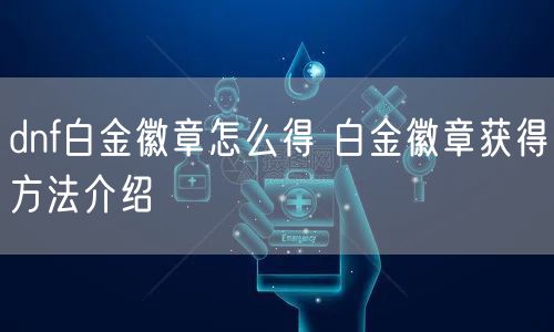 dnf白金徽章怎么得 白金徽章获得方法介绍