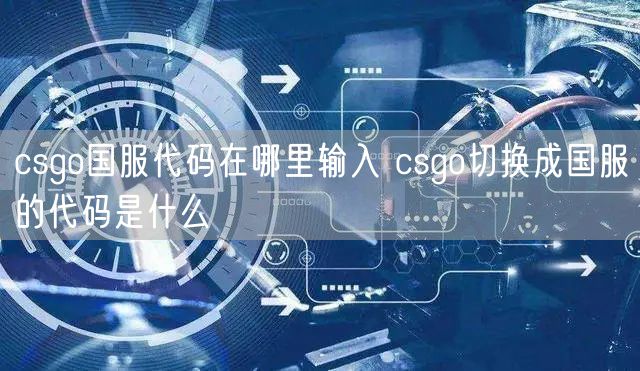 csgo国服代码在哪里输入 csgo切换成国服的代码是什么
