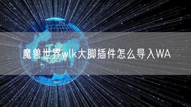 魔兽世界wlk大脚插件怎么导入WA