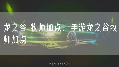 龙之谷 牧师加点，手游龙之谷牧师加点