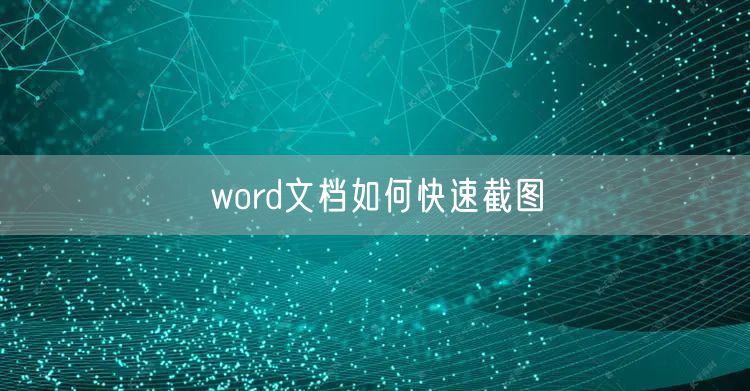 word文档如何快速截图