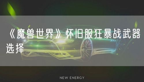 《魔兽世界》怀旧服狂暴战武器选择