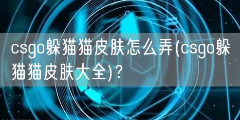 csgo躲猫猫皮肤怎么弄(csgo躲猫猫皮肤大全)？