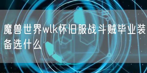 魔兽世界wlk怀旧服战斗贼毕业装备选什么