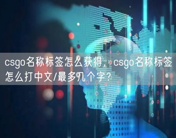 csgo名称标签怎么获得，csgo名称标签怎么打中文/最多几个字？