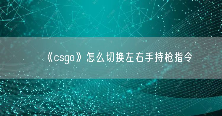 《csgo》怎么切换左右手持枪指令
