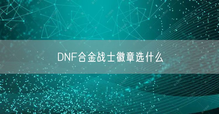 DNF合金战士徽章选什么