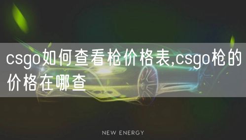 csgo如何查看枪价格表,csgo枪的价格在哪查