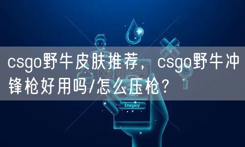 csgo野牛皮肤推荐，csgo野牛冲锋枪好用吗/怎么压枪？