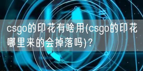 csgo的印花有啥用(csgo的印花哪里来的会掉落吗)？