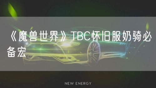 《魔兽世界》TBC怀旧服奶骑必备宏