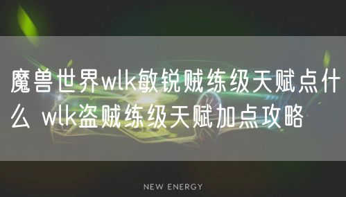 魔兽世界wlk敏锐贼练级天赋点什么 wlk盗贼练级天赋加点攻略