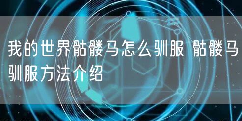 我的世界骷髅马怎么驯服 骷髅马驯服方法介绍