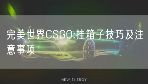完美世界CSGO:挂箱子技巧及注意事项