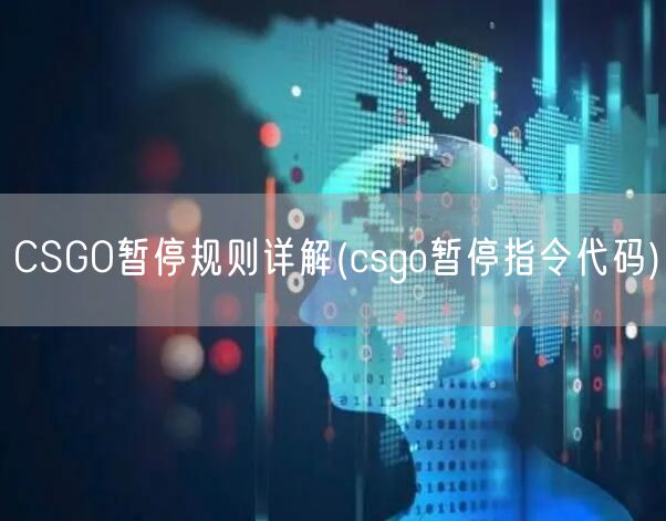 CSGO暂停规则详解(csgo暂停指令代码)
