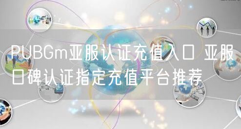 PUBGm亚服认证充值入口 亚服口碑认证指定充值平台推荐