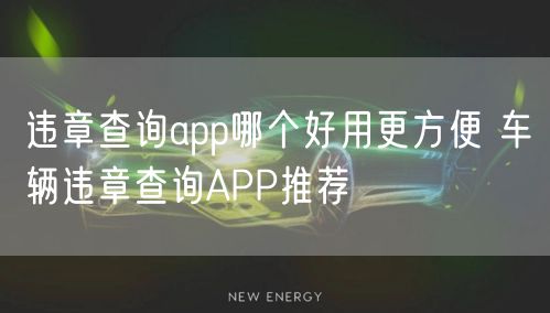违章查询app哪个好用更方便 车辆违章查询APP推荐