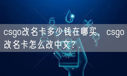 csgo改名卡多少钱在哪买，csgo改名卡怎么改中文？