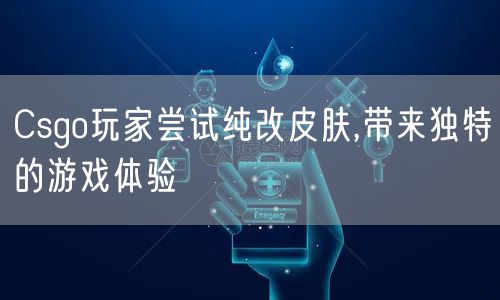 Csgo玩家尝试纯改皮肤,带来独特的游戏体验