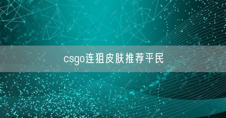 csgo连狙皮肤推荐平民