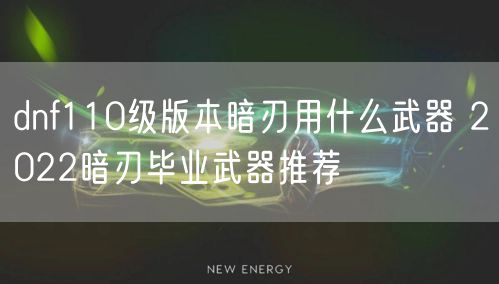 dnf110级版本暗刃用什么武器 2022暗刃毕业武器推荐