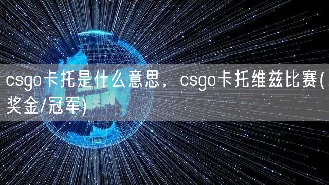 csgo卡托是什么意思，csgo卡托维兹比赛(奖金/冠军)