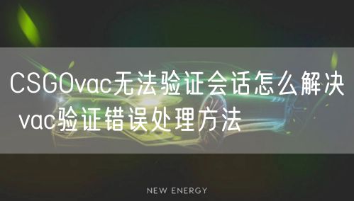 CSGOvac无法验证会话怎么解决 vac验证错误处理方法