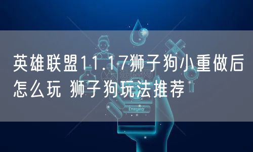 英雄联盟11.17狮子狗小重做后怎么玩 狮子狗玩法推荐