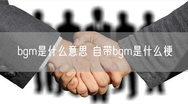 bgm是什么意思 自带bgm是什么梗