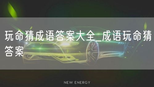 玩命猜成语答案大全_成语玩命猜答案