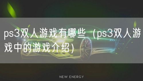 ps3双人游戏有哪些（ps3双人游戏中的游戏介绍）