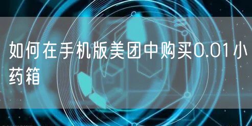 如何在手机版美团中购买0.01小药箱