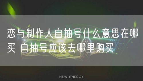 恋与制作人自抽号什么意思在哪买 自抽号应该去哪里购买