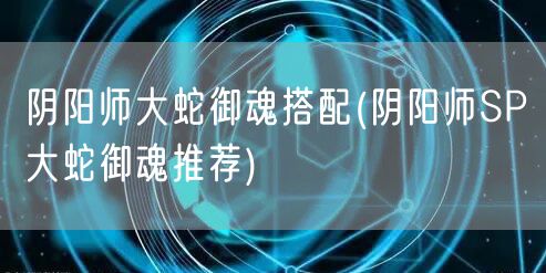 阴阳师大蛇御魂搭配(阴阳师SP大蛇御魂推荐)