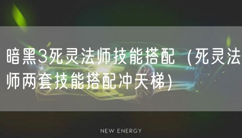 暗黑3死灵法师技能搭配（死灵法师两套技能搭配冲天梯）