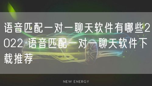 语音匹配一对一聊天软件有哪些2022 语音匹配一对一聊天软件下载推荐