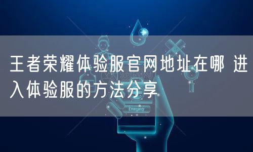 王者荣耀体验服官网地址在哪 进入体验服的方法分享