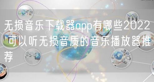 无损音乐下载器app有哪些2022 可以听无损音质的音乐播放器推荐